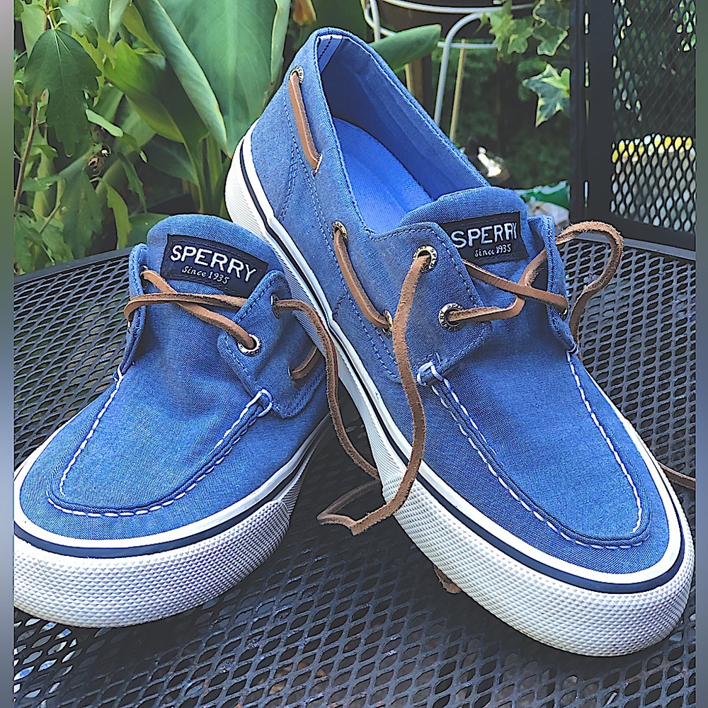 Sperry Top Sider Men’s Chambray Boat Shoes Size 8